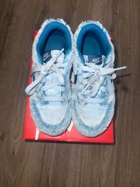 Nike Kids Light Blue Fuzzy Sneakers
